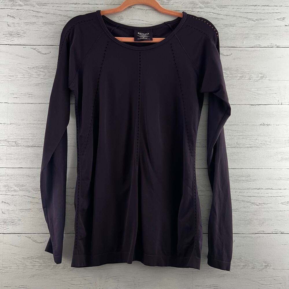 Athleta Purple Fitted Long Sleeve Athletic Top Size M‎